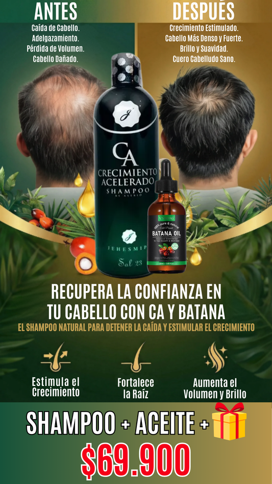SHAMPOO CRECIMIENTO ACELERADO + ACEITE DE BATANA